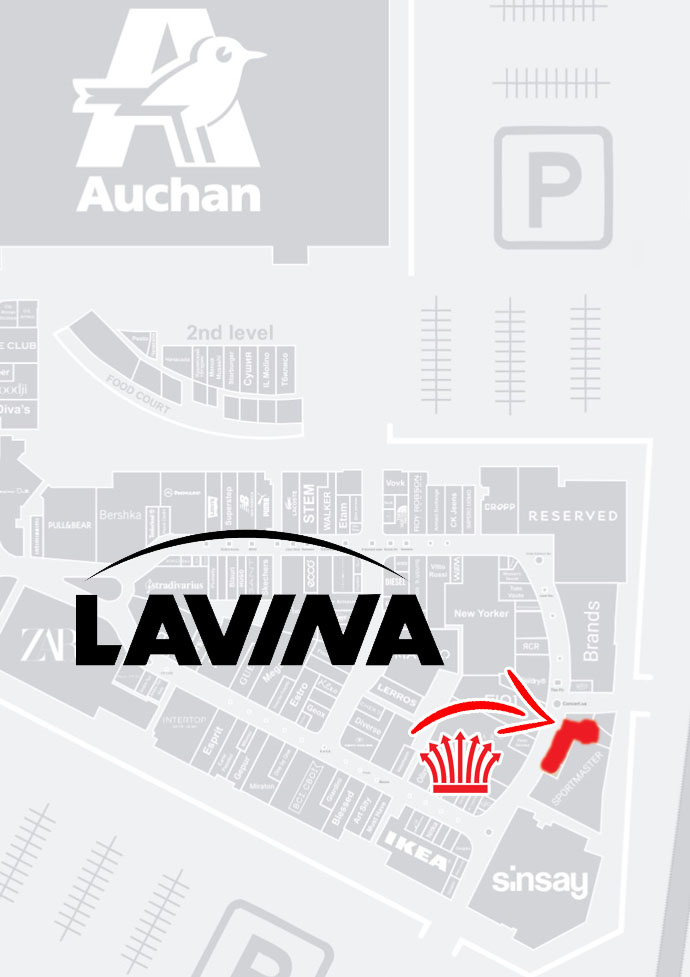 схема нахождения магазина Скорпио в ТРЦ Lavina Mall