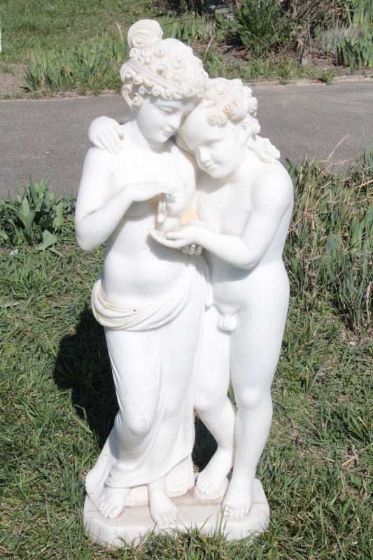 Скульптура из мрамора «Девочка с мальчиком», 100 см, TM Scorpio