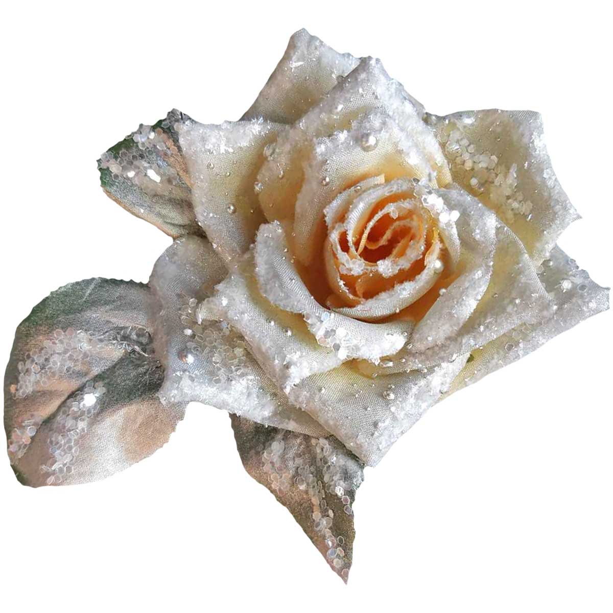 Украшение на прищепке Заснеженная роза