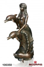 Бронзовый фонтан «Русалка с дельфинами»