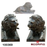 Бронзовая статуэтка «Лев на камне» (цена за пару)