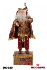 Кукла декоративная «Санта Клаус на коробке для подарков»
