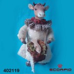 Новогоднее украшение «Бык с корзинкой», 19 см