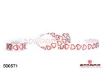 Лента с узором «Сердечки»,  белая/красная, нейлон (цена за 1 м)