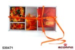 Набор для декора (лепестки, листочки, лента), оранжевый