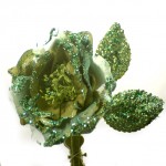 Искусственный цветок «Роза» на прищепке, зеленый