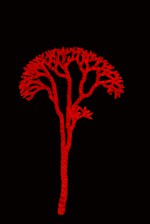 Светодиодный плоский мотив «Дерево», красный