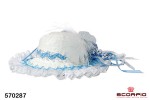 Новогоднее украшение «Шляпка», белое/голубое