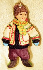 Игрушка деревянная украинская «Мальчик в рукавичках»
