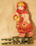 Деревянная игрушка на прищепке «Девочка в рукавичках»