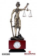 Настольные часы с бронзовой статуэткой «Фемида» - Богиня Правосудия