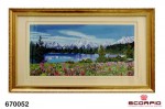 Картина-гобелен из шелка «Горное озеро»