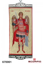 Икона вышитая шелком «Архангел Михаил»