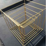 Куб металлический, золотой 40*40 см