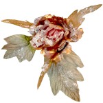 Украшение «Бутон Пиона заснеженный» на прищепке