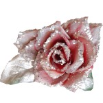 Украшение «Роза заснеженная» на прищепке
