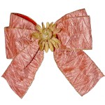 Украшение «Бантик» розовый двойной с цветком 17*18 см