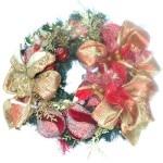 Венок Новогодний с цветами, 50x50 см