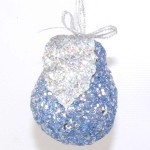 Украшение Груша», 6 см, синий/серебро