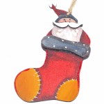 Подвес деревянный «Дед Мороз в сапожке»