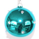 Шар стеклянный, бирюза, глянец, 10 см